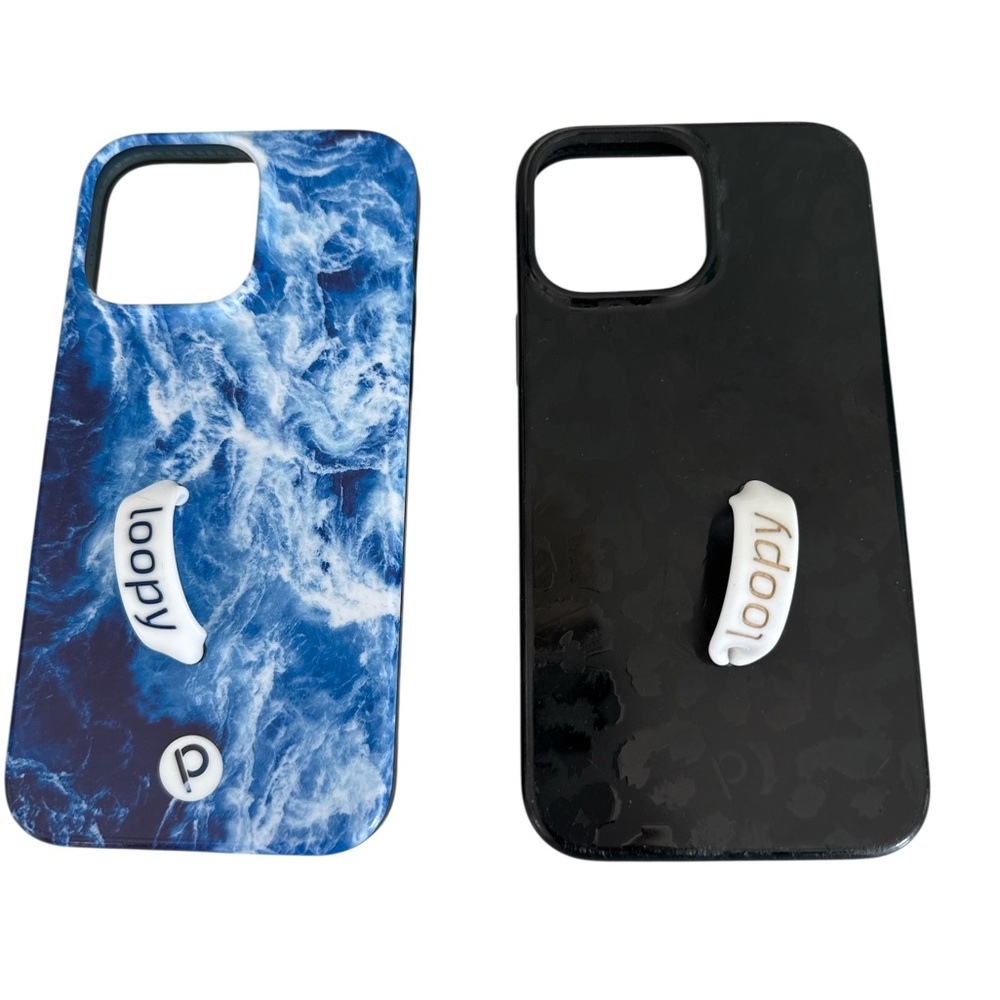 Loopy Case Blue Marble and Black Phone Cases